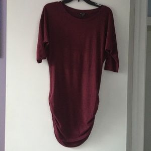 NWT Express ruched side burgundy sweater tunic